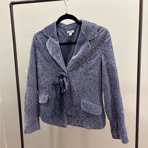 J. Jill Lavender Embroidered Blazer